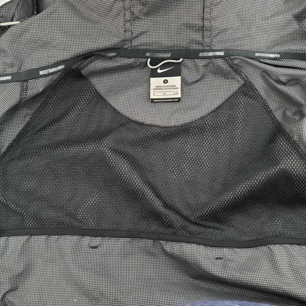 Nike Women 542213 Vapor Lightweight Running Jacket Black Gray‎ Check Hoodie Flaw